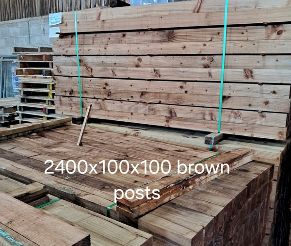 Brown Posts 2400 x 100 x 100ml